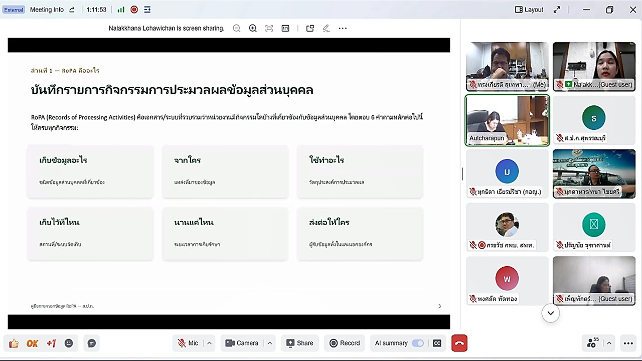 title - เข้าร่วมอบรมการกรอกข้อมูลบันทึกรายการประมวลผลข้อมูลส่วนบุคคล (RoPA) ผ่านสื่ออิเล็กทรอนิกส์ (ผ่านระบบออนไลน์แอปพลิเคชัน GDCC Space Plus)